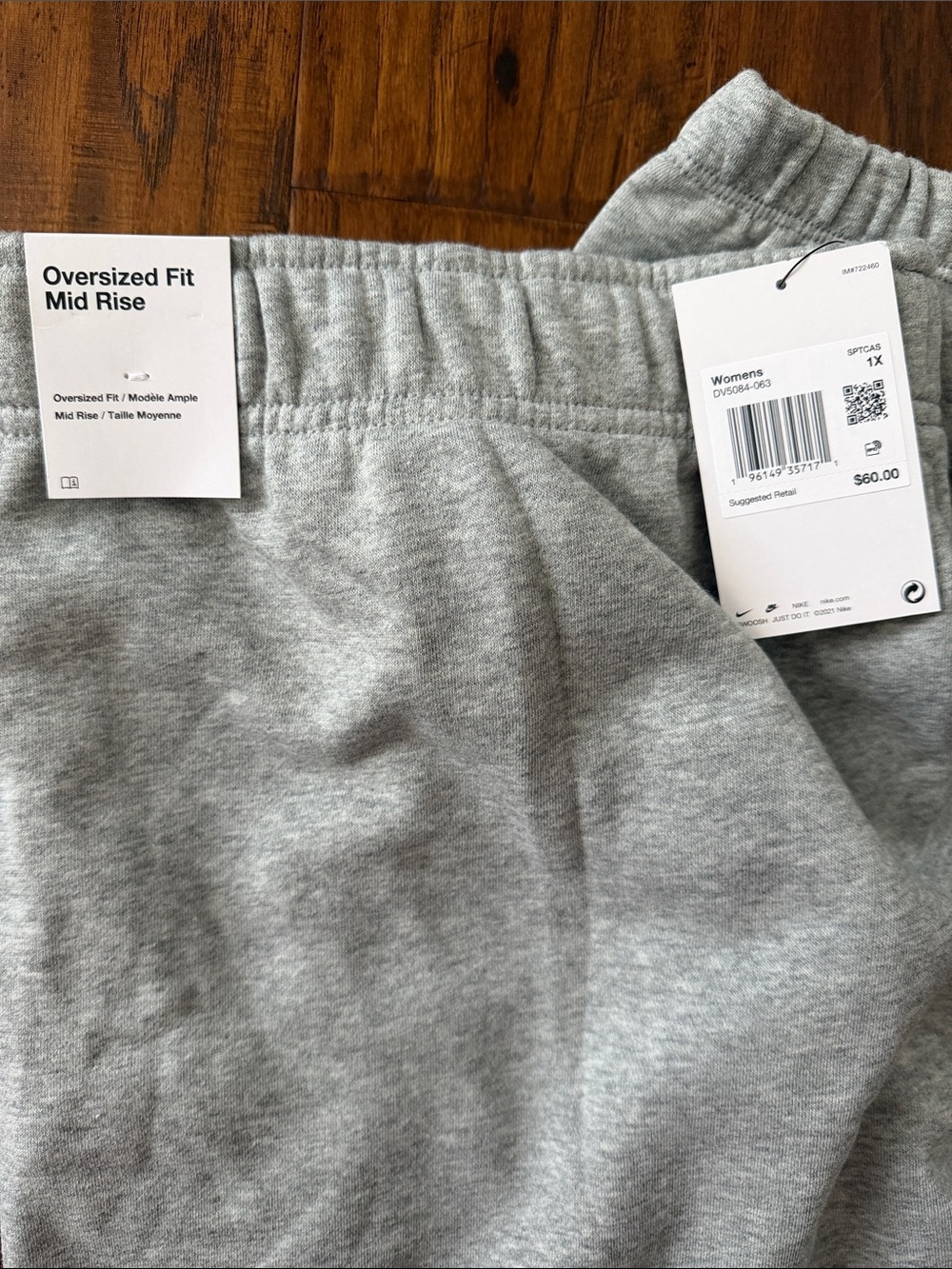 NWT-Women’s Nike Heather Gray Standard Fit(2 pair) Oversized Fit(1 pair) Joggers - Picture 7 of 8
